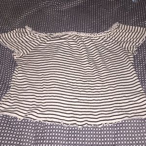 striped off the shoulder top
